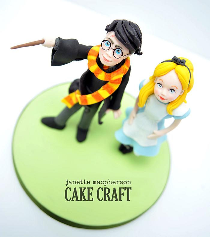 Alice and Harry cake topper