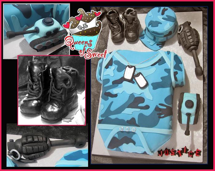 Military Baby Shower Cake