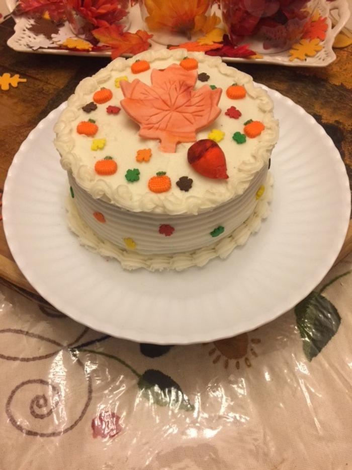 Tiny Fall Birthday Cake