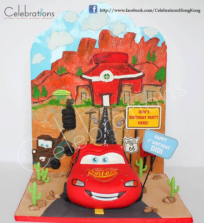 McQueen Car Cake - Decorated Cake by Celebrations - CakesDecor