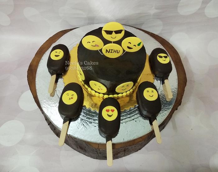 Emoji cake and cakesicles