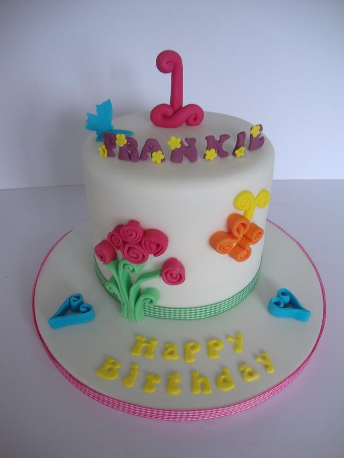 First birthday quilling cake.