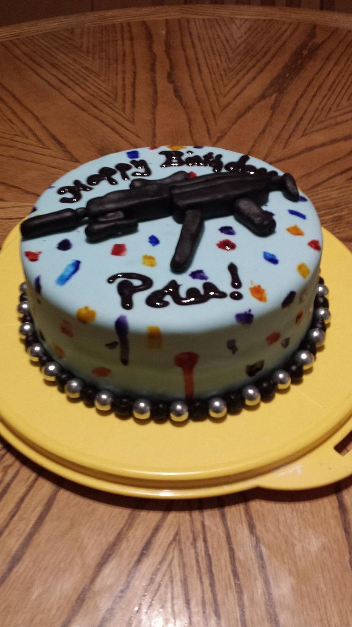 Paintball Gun Birthday Cake