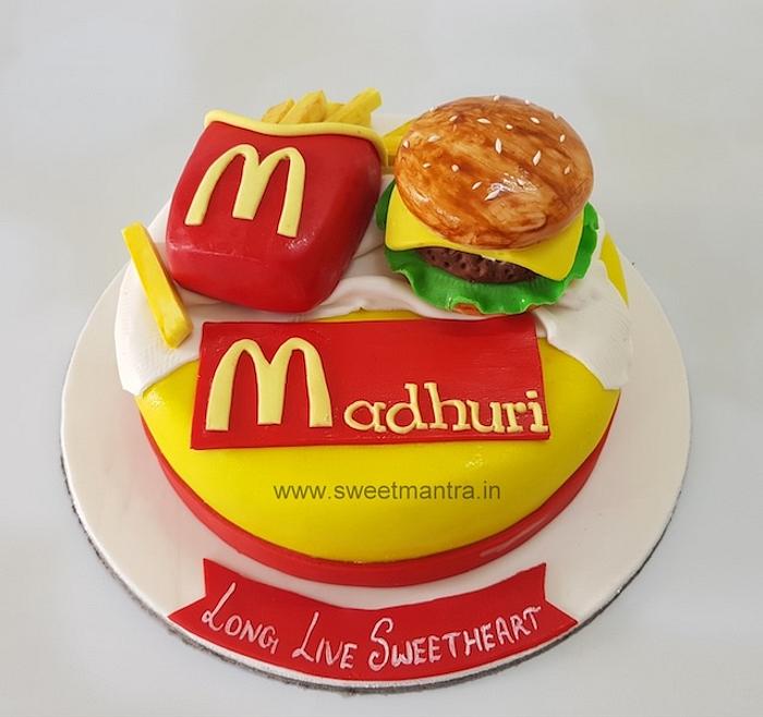 McDonalds Hambuger french fries Chicken nuggets birthday Cake Grooms Cake