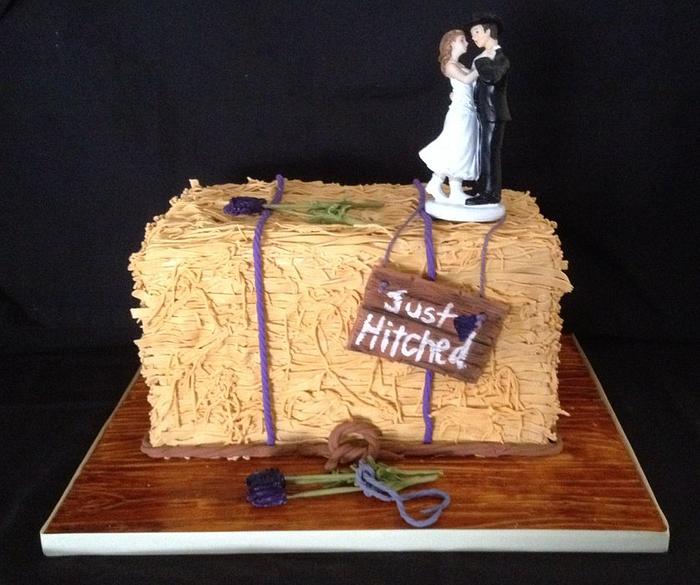 Hay bale wedding cake