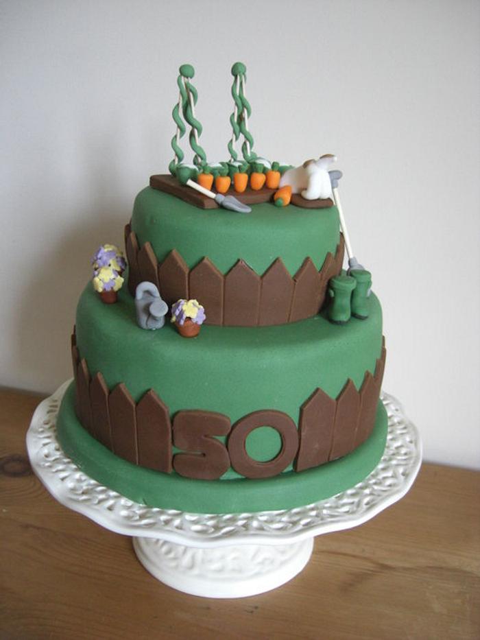 50th Birthday Gardening Themed Cake