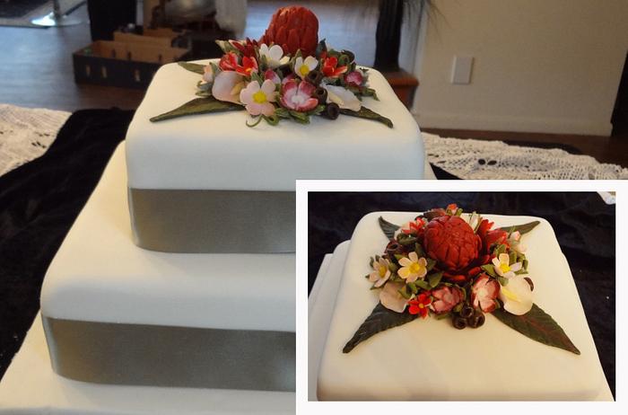 Native Australian Flower Wedding Cake
