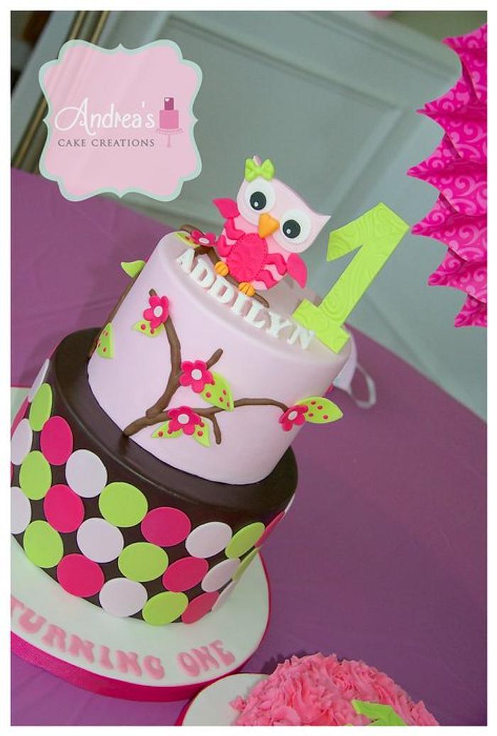 First Birthday Owl Cake