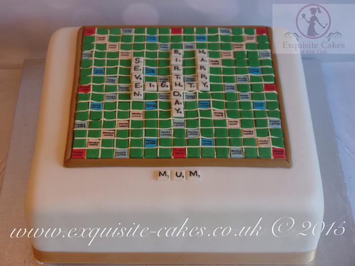 Scrabble board cake
