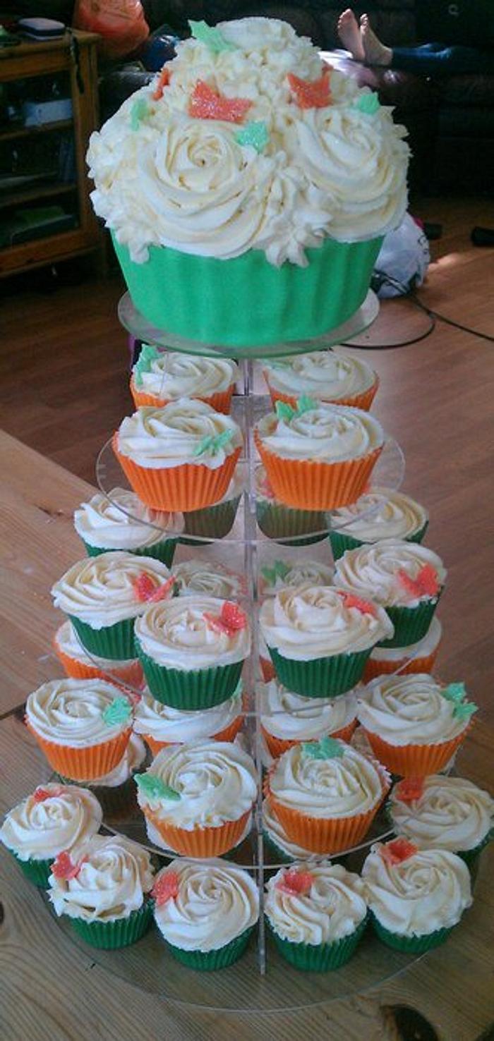 my first giant cupcake tower!