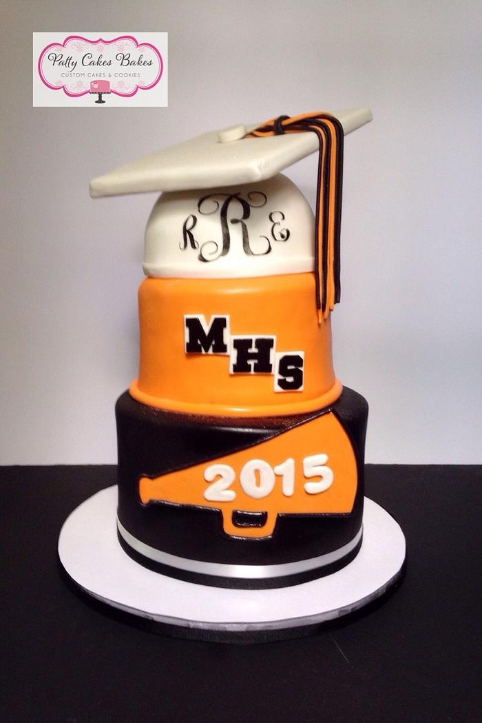 Monogramed High School Graduation Cake