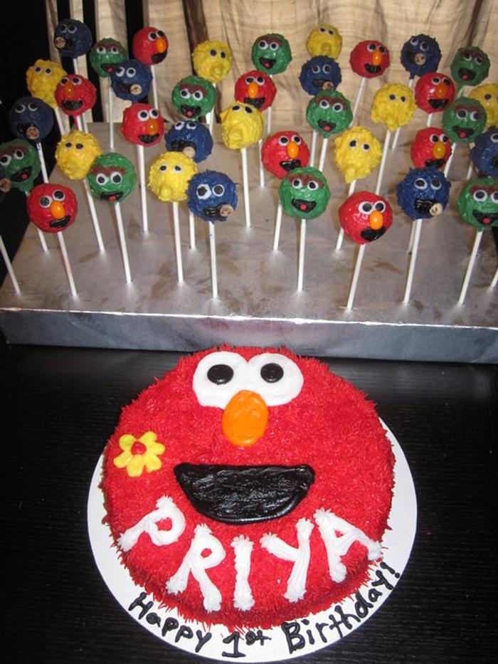 Sesame Street Cake Pops & Elmo Cake! 