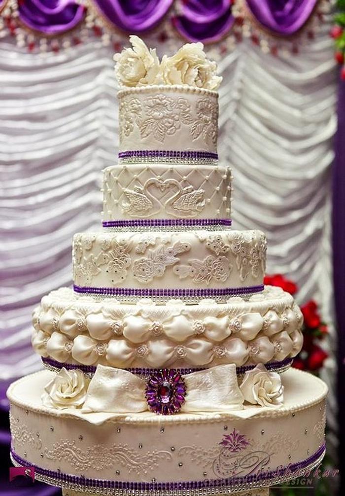 Amethyst White Bling Bling wedding Cake