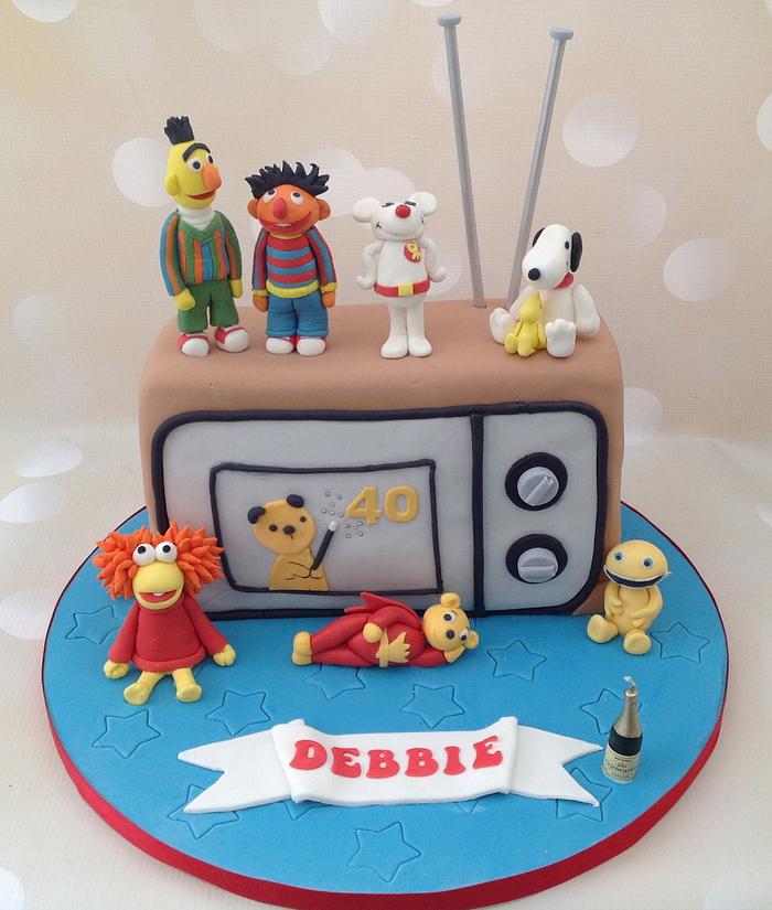Retro Children's Television cake 