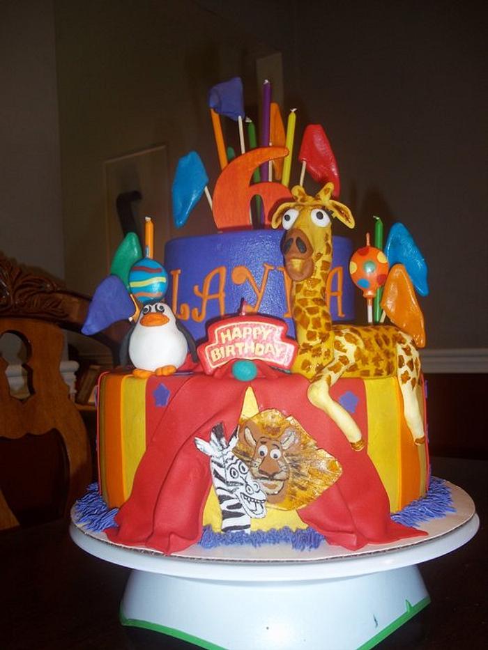 Madagascar 3 birthday cake