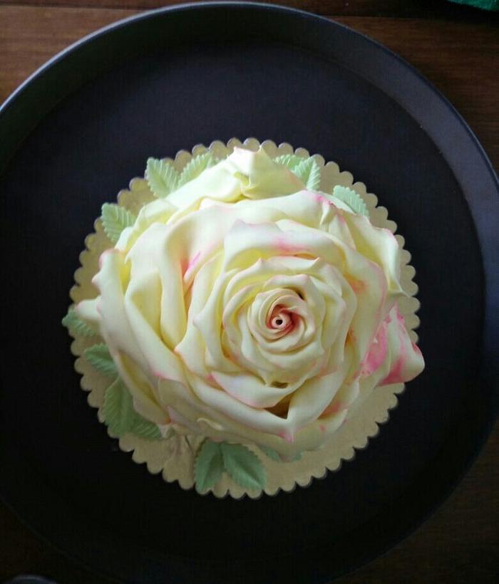 Full bloomed rose cake