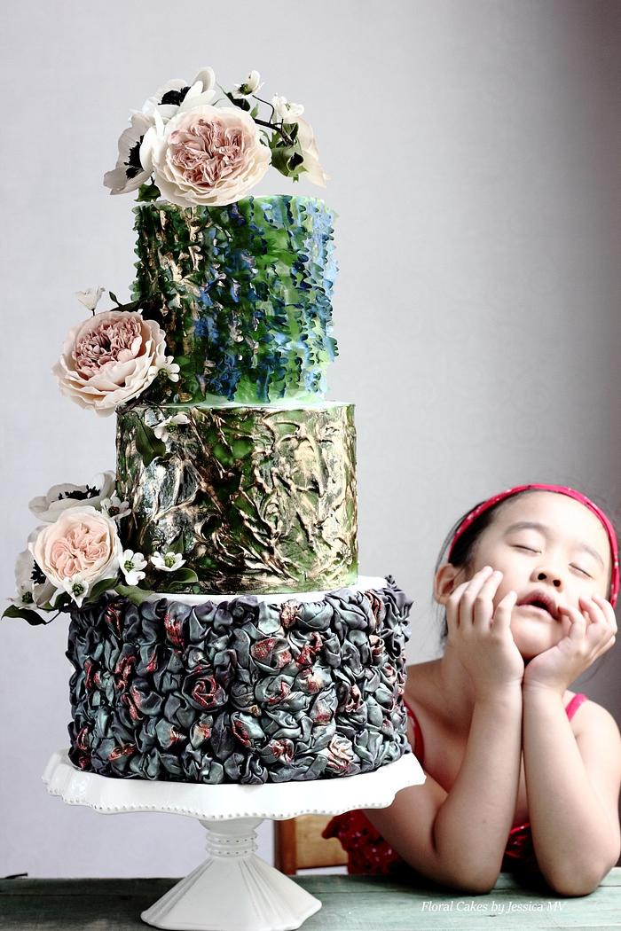 ABSTRACT ART WEDDING CAKE