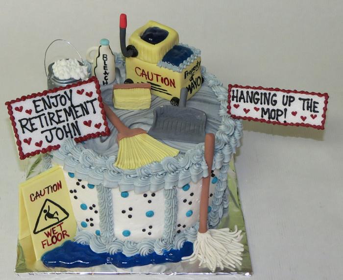 Retirement cake for a janitor.