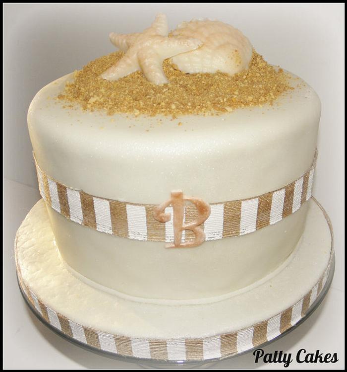 Beach Wedding Celebration Cake