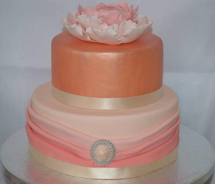 Elegant pink ombre cake
