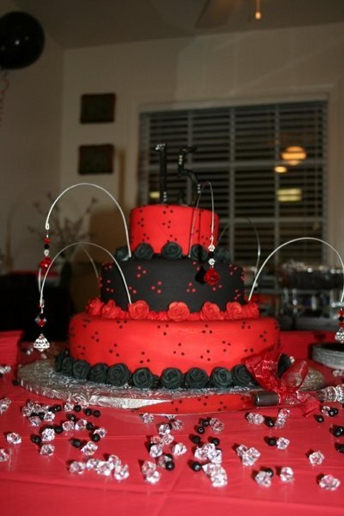 Sweet 15 goth birthday Cake