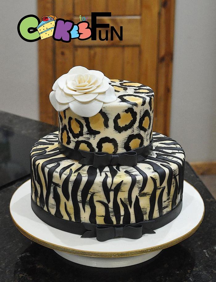 Animal print Birthday Cake