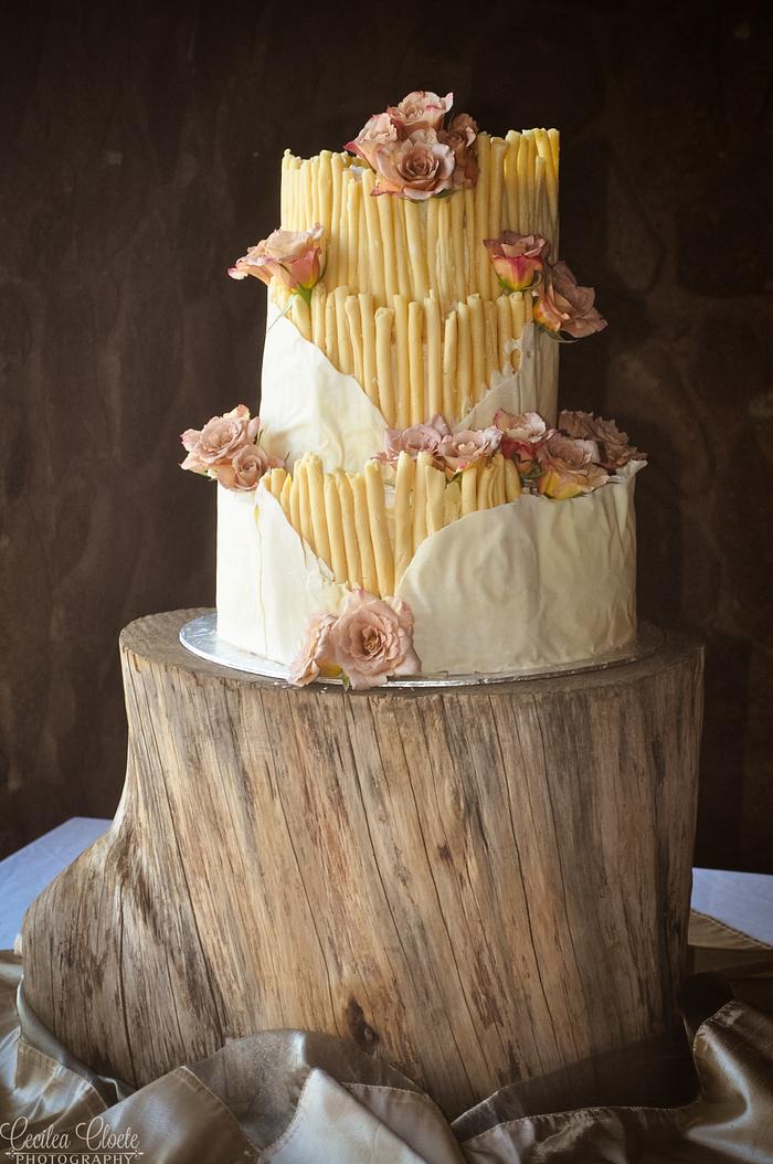 Earthy Rustic Wedding Cake