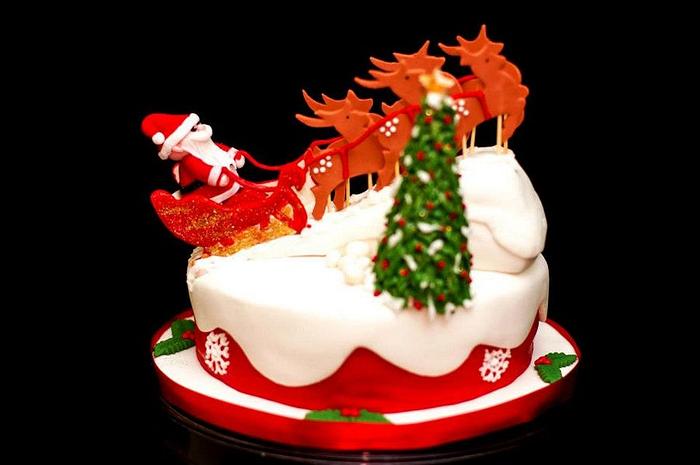Christmas cake for boss - flying to sky~~~