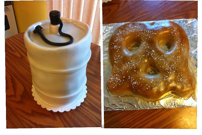 Keg/pretzel cakes