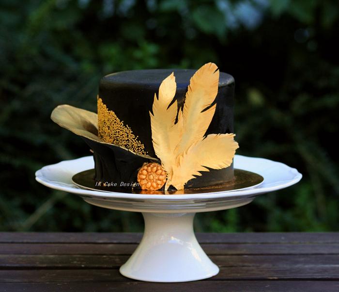 Black and gold feathers