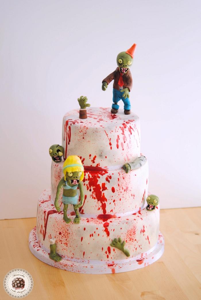 Zombie blood birthday cake by Mericakes