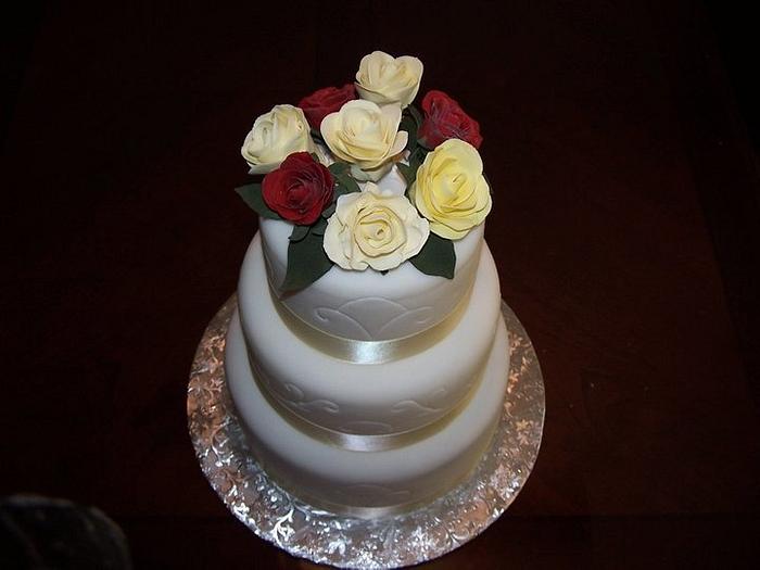 Gumpaste Rose Wedding Cake