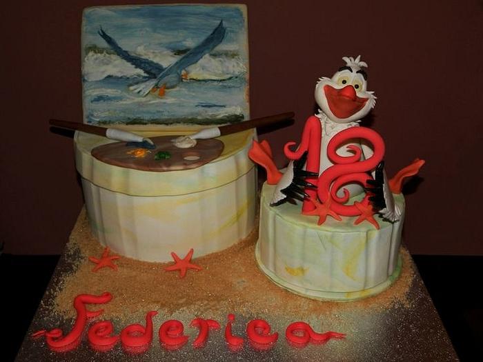 Sea Gull Birthday Cake