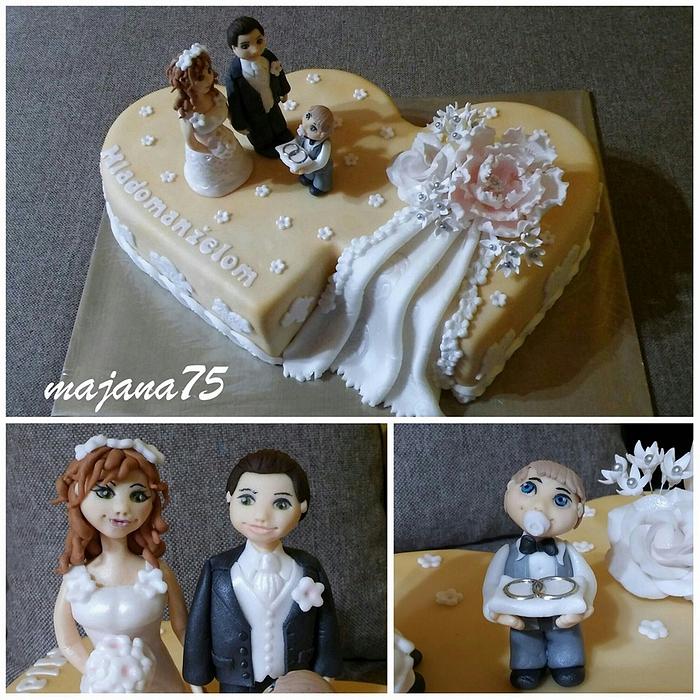 wedding cake with figures