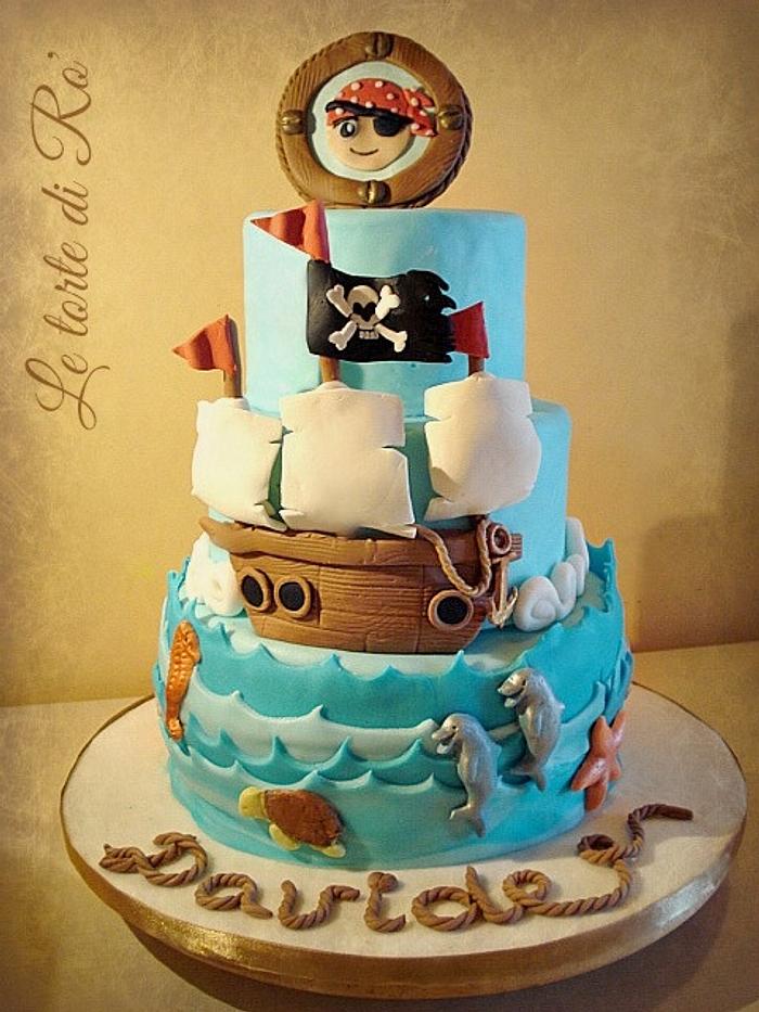 Pirates at sea cake