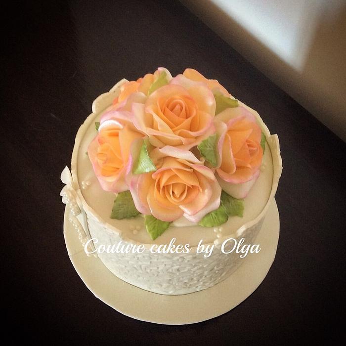 Roses on a cake