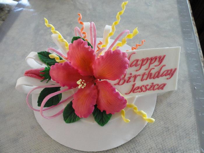 Hibiscus Cake Topper