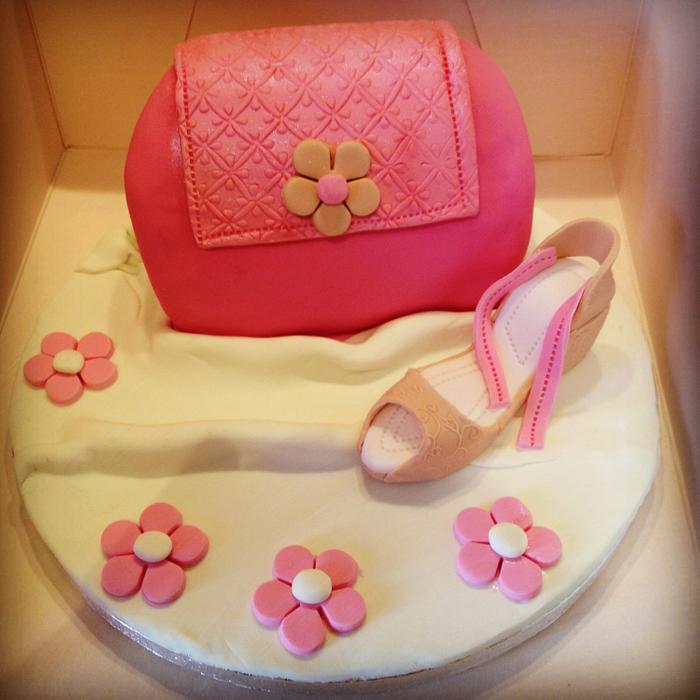 Shoe and bag cake