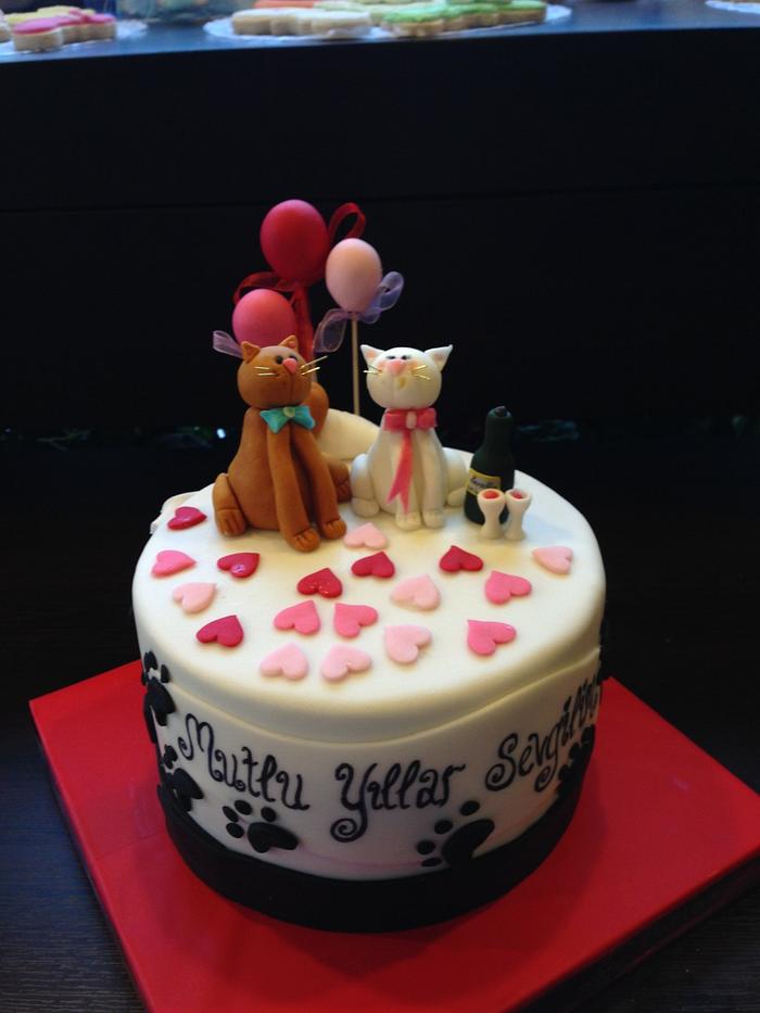 Birthday cake for a valentine