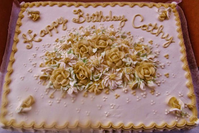 Buttercream ivory, cream, and white floral spray