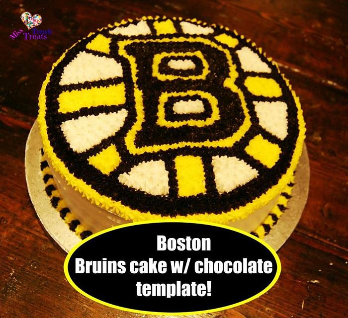 BOSTON BRUINS CAKE w/ CHOCOLATE TEMPLATE!