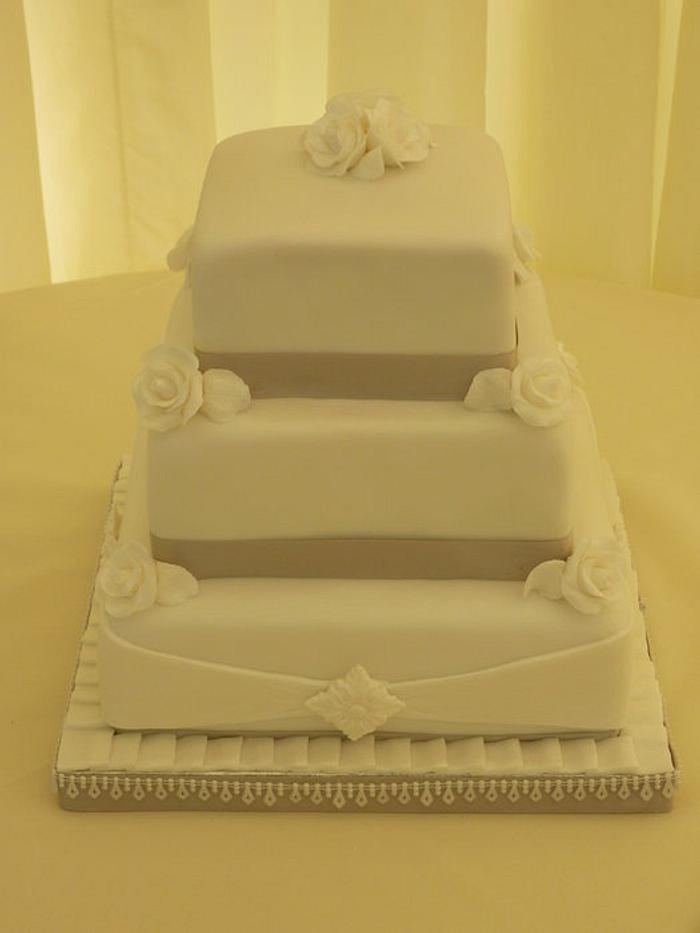 My first go at a tiered wedding cake