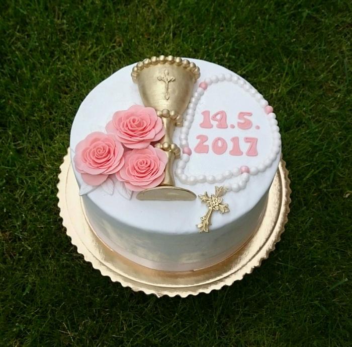 Confirmation cake for girl