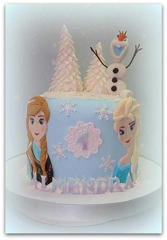 Elsa and Anna cake