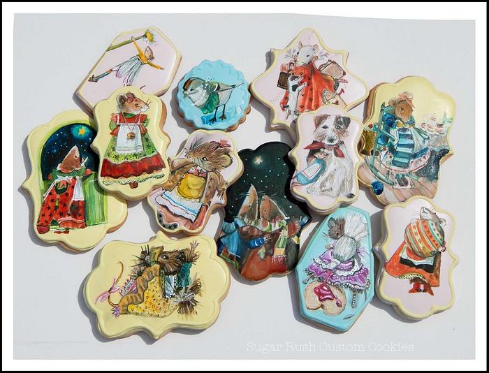 Vera the Mouse hand painted royal icing cookies