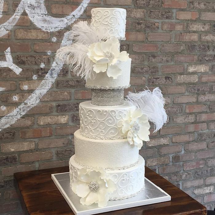 Silver Sparkle Wedding Cake