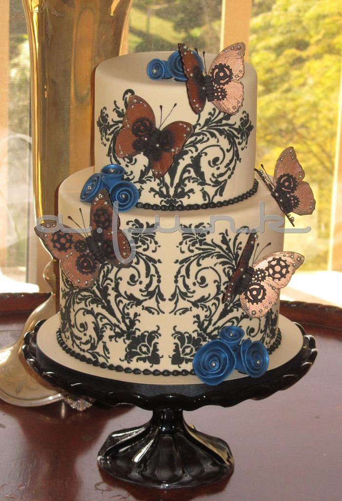 Steampunk Butterflies Cake