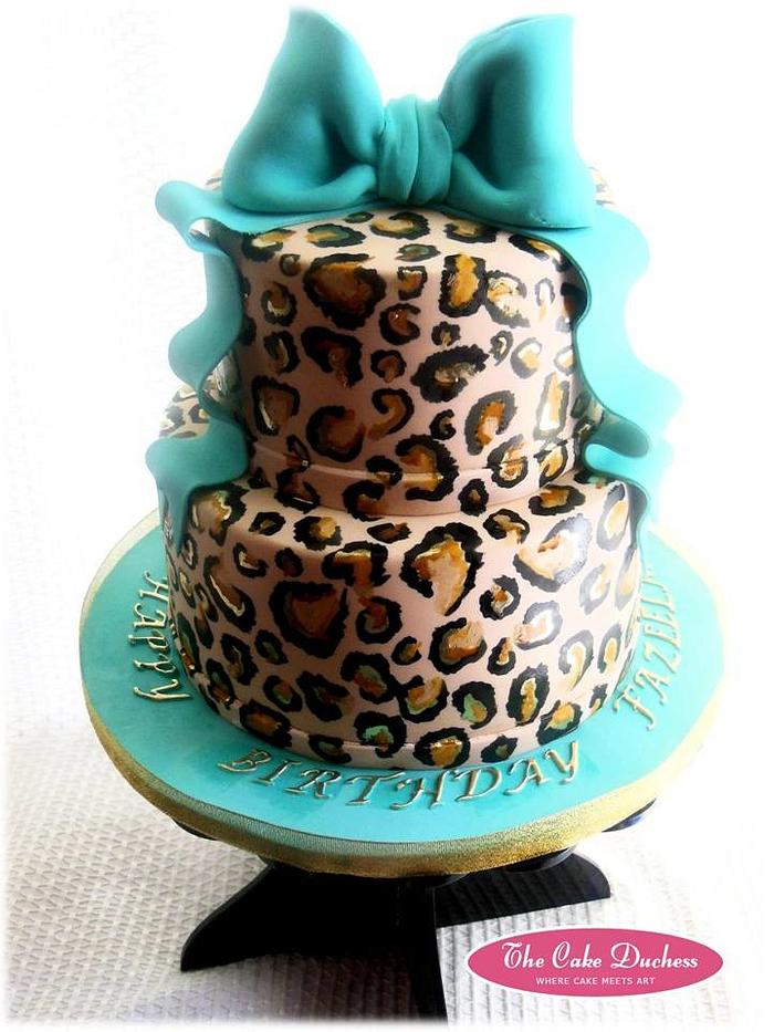 chic leopard print cake