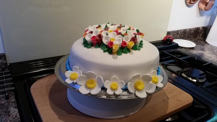 Spring Flowers Birthday Cake