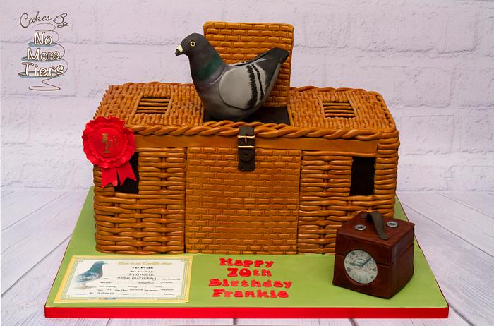 Pigeon racing basketweave cake